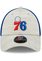 New Era Philadelphia 76ers Active 9FORTY Adjustable Hat - Grey