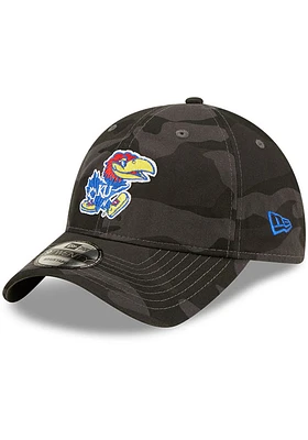 New Era Kansas Jayhawks Camo Core Classic 9TWENTY 2.0 Adjustable Hat - Black