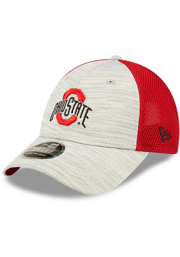 New Era Ohio State Buckeyes Active 9FORTY Adjustable Hat - Grey