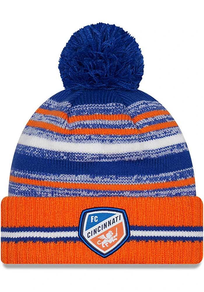 New Era FC Cincinnati Blue Sport Pom Mens Knit Hat