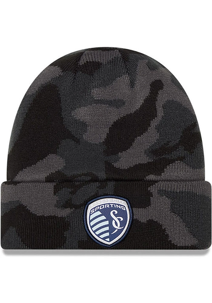 New Era Sporting Kansas City Black Camo Cuff Mens Knit Hat