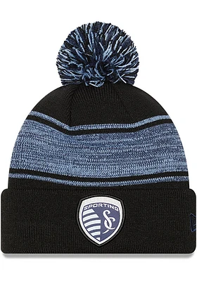 New Era Sporting Kansas City Black Chilled Pom Mens Knit Hat