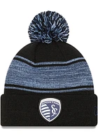 New Era Sporting Kansas City Black Chilled Pom Mens Knit Hat