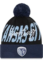 New Era Sporting Kansas City Black Confident Pom Mens Knit Hat