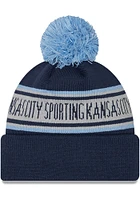 New Era Sporting Kansas City Navy Blue Repeat Pom Mens Knit Hat