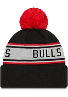 New Era Chicago Bulls Black Repeat Pom Mens Knit Hat