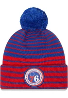New Era Philadelphia 76ers Blue Patch Pom Mens Knit Hat
