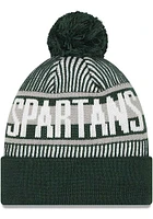 New Era Michigan State Spartans Green Striped Mens Knit Hat