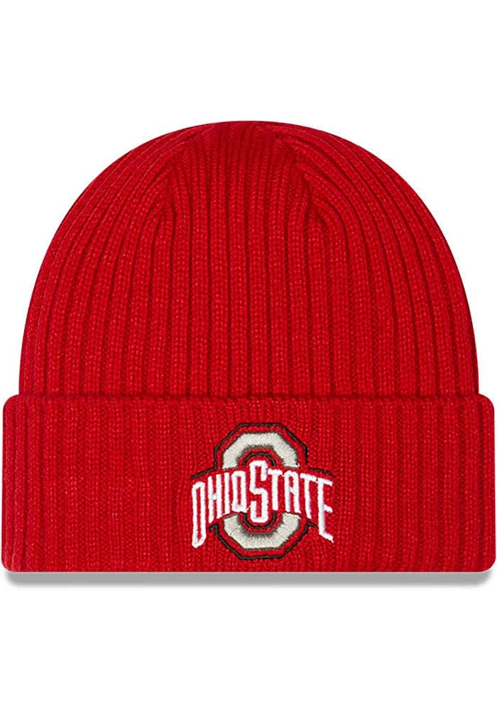 New Era Ohio State Buckeyes Red Core Classic Mens Knit Hat