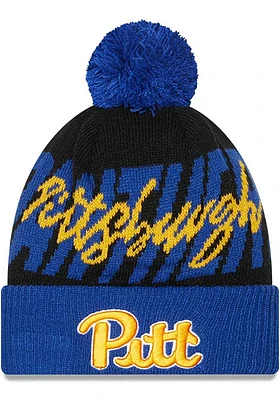 New Era Pitt Panthers Black Confident Pom Mens Knit Hat
