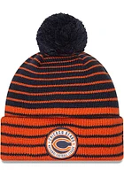 New Era Chicago Bears Navy Blue Patch Pom Mens Knit Hat