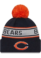 New Era Chicago Bears Navy Blue Repeat Pom Mens Knit Hat