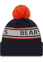 New Era Chicago Bears Navy Blue Repeat Pom Mens Knit Hat