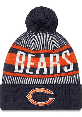 New Era Chicago Bears Navy Blue Striped Mens Knit Hat