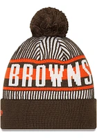 New Era Cleveland Browns Orange Striped Mens Knit Hat