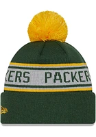 New Era Green Bay Packers Green Repeat Pom Mens Knit Hat