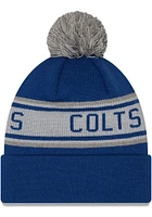 New Era Indianapolis Colts Blue Repeat Pom Mens Knit Hat