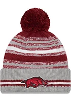 New Era Arkansas Razorbacks Red Sport Pom Mens Knit Hat