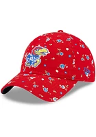 New Era Kansas Jayhawks Red Floral 9TWENTY Womens Adjustable Hat