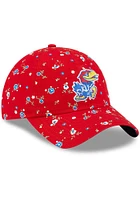 New Era Kansas Jayhawks Red Floral 9TWENTY Womens Adjustable Hat