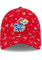 New Era Kansas Jayhawks Red Floral 9TWENTY Womens Adjustable Hat