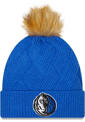 New Era Dallas Mavericks Blue Snowy Womens Knit Hat