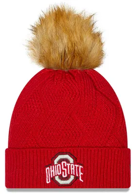 New Era Ohio State Buckeyes Red Snowy Womens Knit Hat