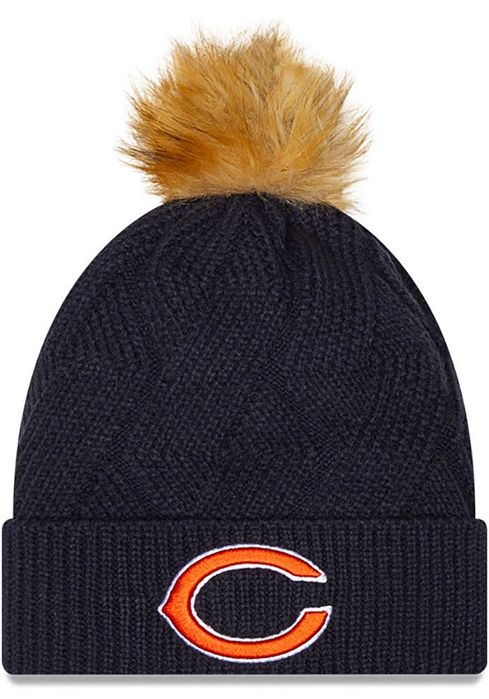 New Era Chicago Bears Navy Blue Snowy Womens Knit Hat