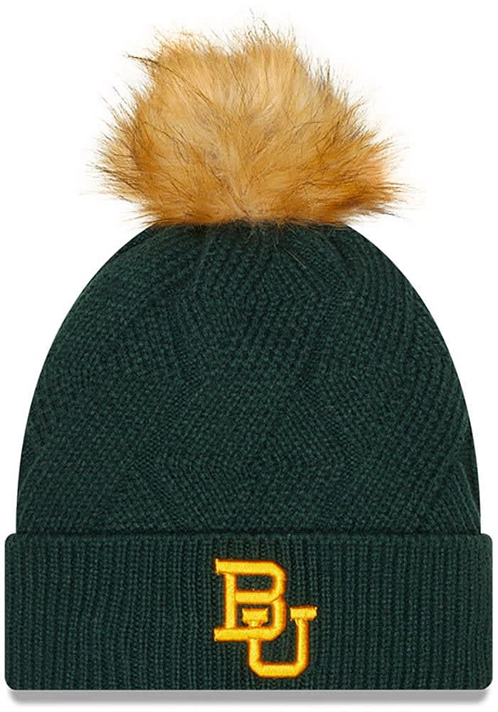 New Era Baylor Bears Green Snowy Womens Knit Hat