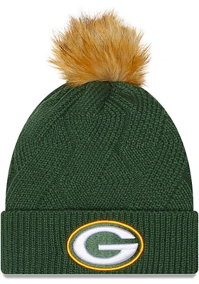 New Era Green Bay Packers Green Snowy Womens Knit Hat