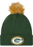 New Era Green Bay Packers Green Snowy Womens Knit Hat