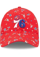 New Era Philadelphia 76ers Blue Floral 9TWENTY Womens Adjustable Hat