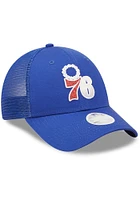 New Era Philadelphia 76ers Blue Logo Spark 9FORTY Womens Adjustable Hat
