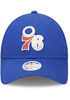 New Era Philadelphia 76ers Blue Logo Spark 9FORTY Womens Adjustable Hat