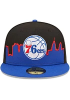 New Era Philadelphia 76ers Mens Black 2022 Tip Off 59FIFTY Fitted Hat