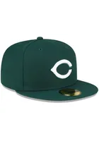 New Era Cincinnati Reds Mens Green Basic 59FIFTY Fitted Hat