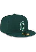 New Era Cleveland Guardians Mens Green Basic 59FIFTY Fitted Hat