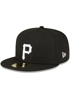 New Era Pittsburgh Pirates Mens Black Side Patch 59FIFTY Fitted Hat