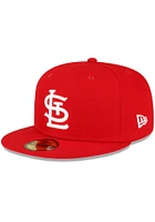 New Era St Louis Cardinals Mens Red Side Patch 59FIFTY Fitted Hat