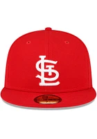 New Era St Louis Cardinals Mens Red Side Patch 59FIFTY Fitted Hat