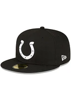 New Era Indianapolis Colts Mens Black Side Patch 59FIFTY Fitted Hat