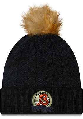 New Era Chicago Bears Black 2022 Salute to Service Pom Womens Knit Hat