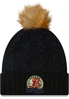 New Era Chicago Bears Black 2022 Salute to Service Pom Womens Knit Hat
