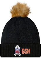 New Era Chicago Bears Black 2022 Salute to Service Pom Womens Knit Hat