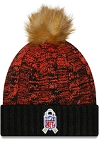 New Era Cleveland Browns Black 2022 Salute to Service Pom Womens Knit Hat