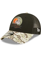 New Era Cleveland Browns 2022 Salute to Service Trucker 9FORTY Adjustable Hat - Black