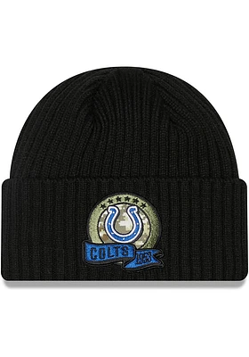 New Era Indianapolis Colts Black 2022 Salute to Service Cuff Mens Knit Hat