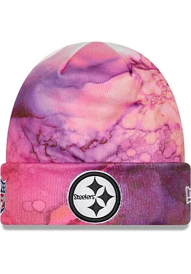 New Era Pittsburgh Steelers Pink 2022 Crucial Catch Cuff Mens Knit Hat