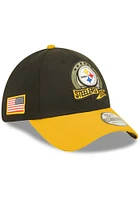 New Era Pittsburgh Steelers Mens Black 2022 Salute to Service 39THIRTY Flex Hat
