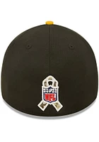 New Era Pittsburgh Steelers Mens Black 2022 Salute to Service 39THIRTY Flex Hat